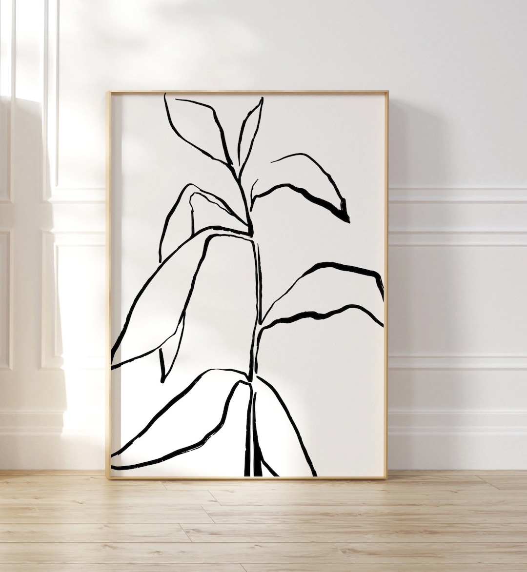 Abstract Botanical Print | Mid Century Modern Art | Minimalist Floral ...