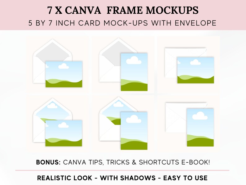 Canva Greeting Card Mockup Invitation Mockup 5 X 7 Card Etsy