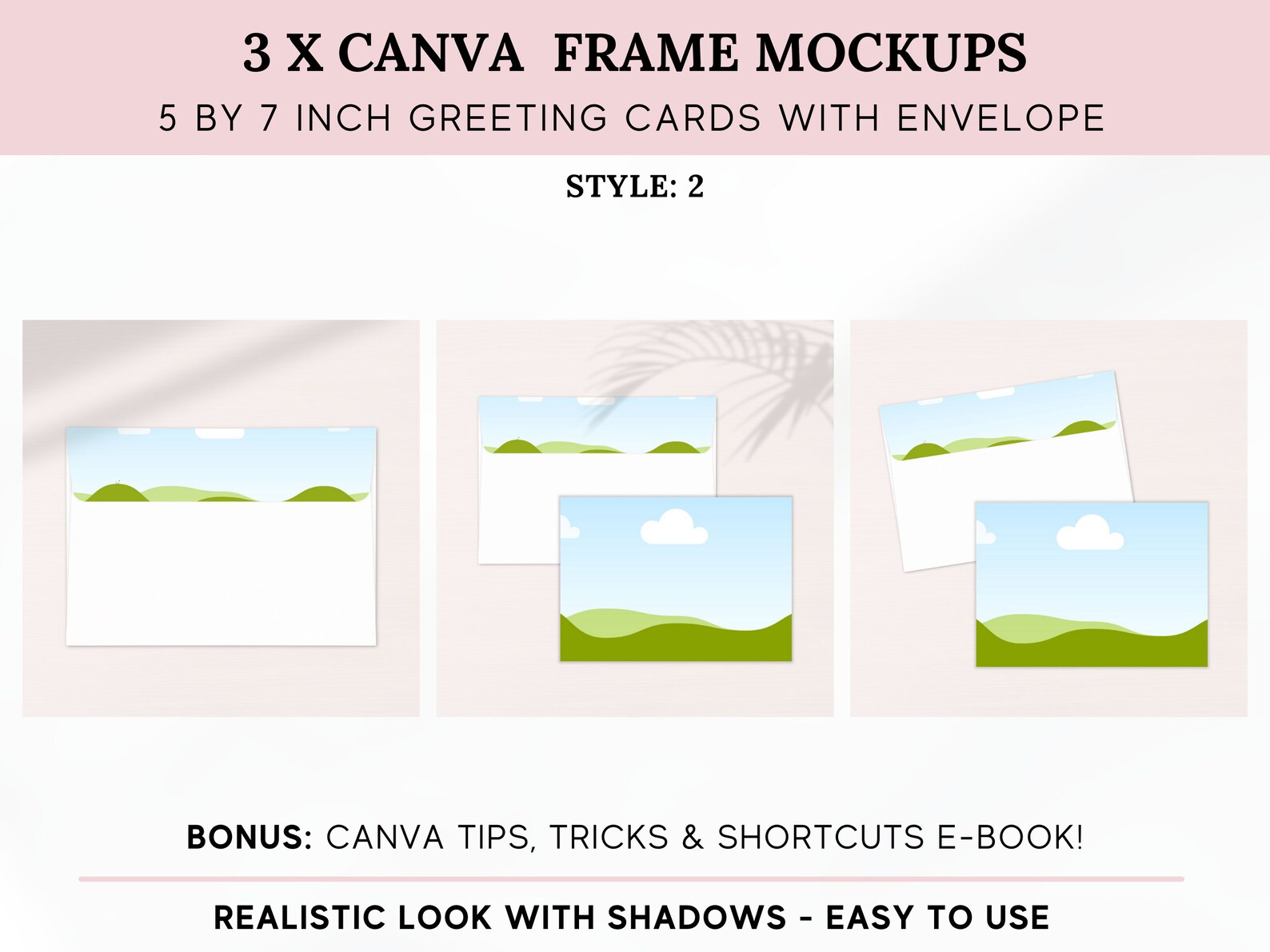 Greeting Card Mockup Canva Envelope and Card Canva Mockup Etsy