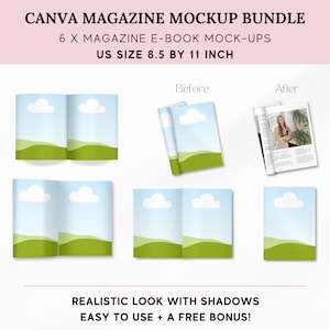 CANVA Book Mockup, Canva Magazine Mockup, Canva Ebook Mockup, Canva Template, Minimalistic Mockup, US Letter Mockup, eBook Mockup