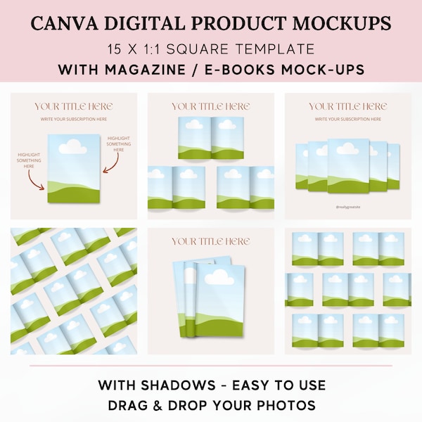 Ebook Mockup, Magazine Mockup, Canva Mockups, Book Mockup, Canva Mockup Template, Mockup Canva, Digital product mockup