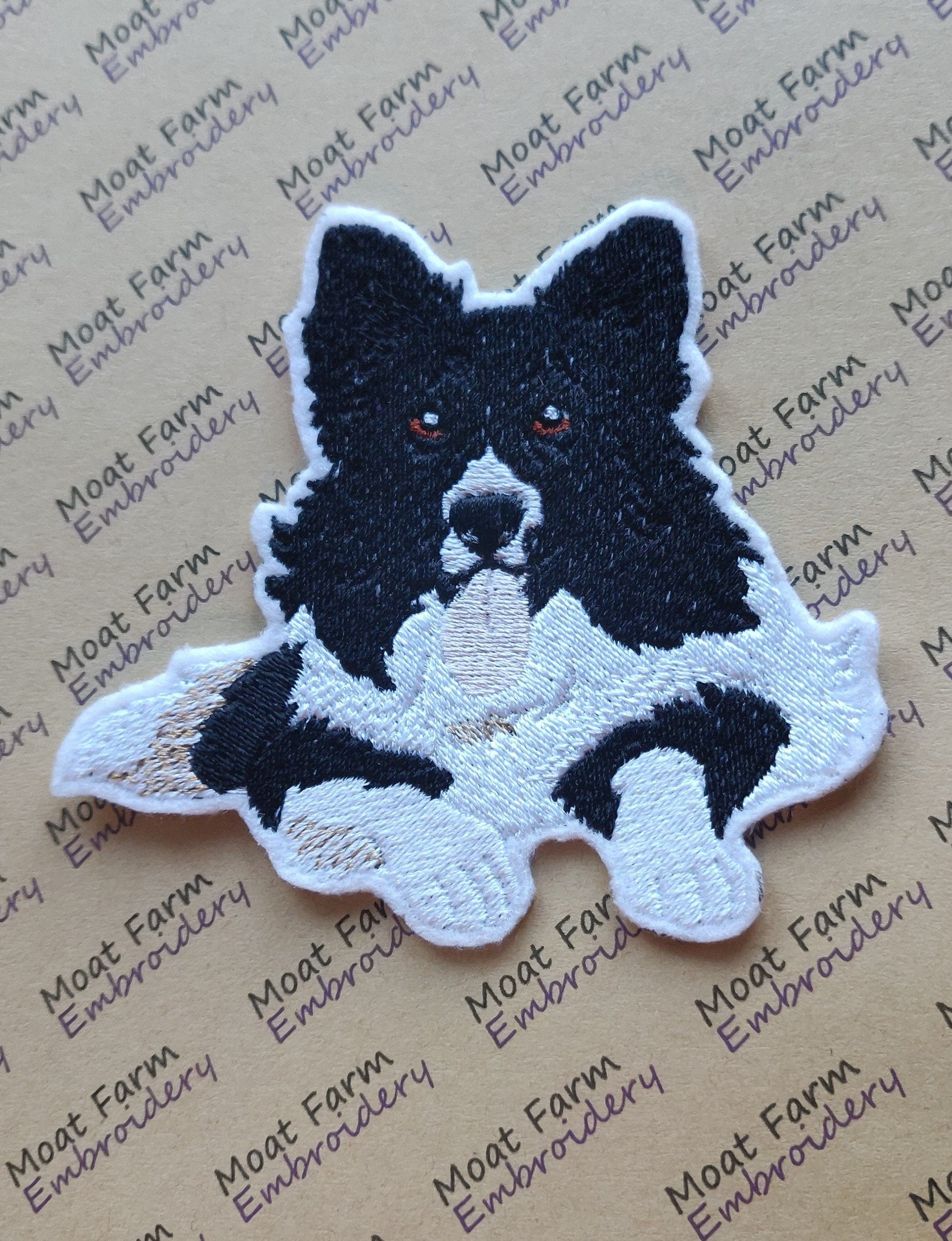 Border collie embroidered patch  etsy uk