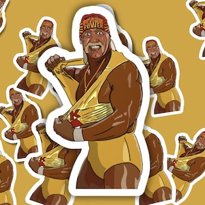 Hulk Hogan, funny stickers, stickers for laptop, WWE, water bottle stickers, 90s Nostalgia