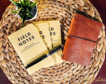 Field Notes Leather Cover, Minimalist Travel Planning Journal