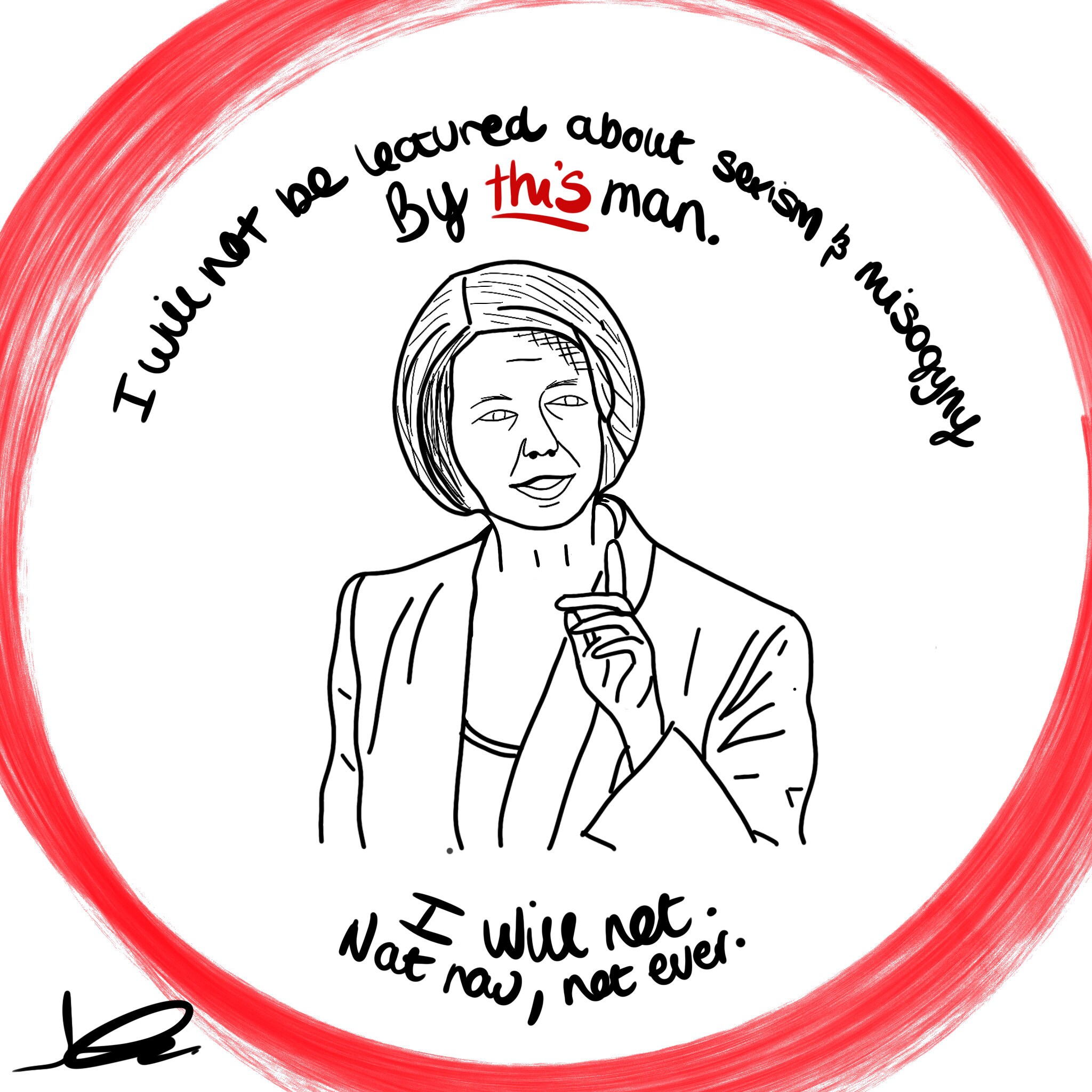 Imprimé Textile - Julia Gillard Not Now Ever Drawing