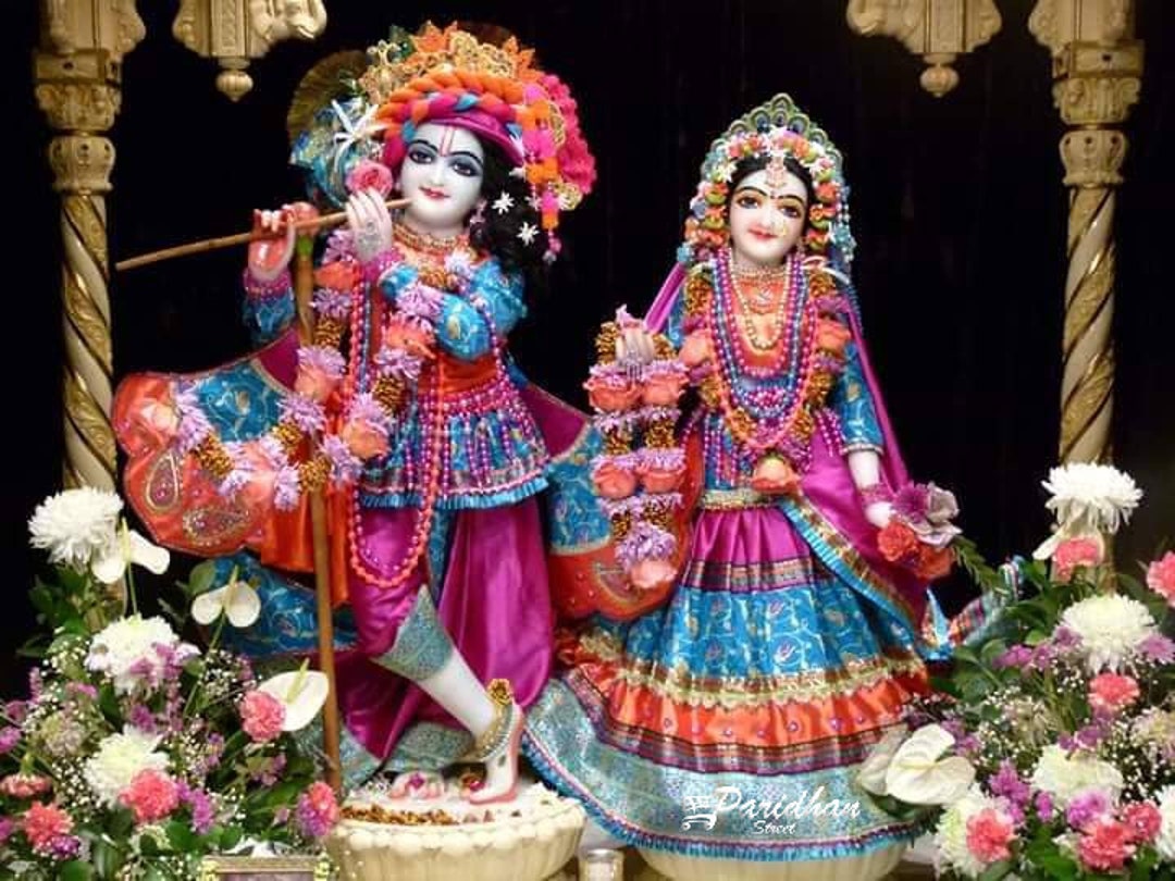 Buy ISKCON Radha Krishna Marble Statue Clothes Pure Handmade-laxmi ...