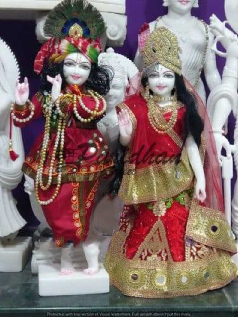 ISKCON Marble Deities of Radha and Krishna Statueexquisite Etsy