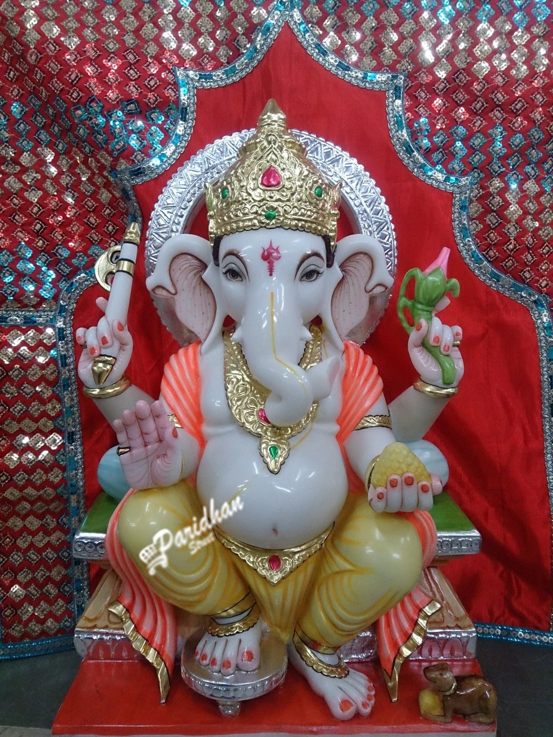 Buy Trishty 999 Gold \u0026 Silver Plated Ganeshji on Lotus idols| Ganpati Bappa  Hindu God| Ganesh Idols/Murti Online at Best Prices in India - JioMart., image size:1080x1440