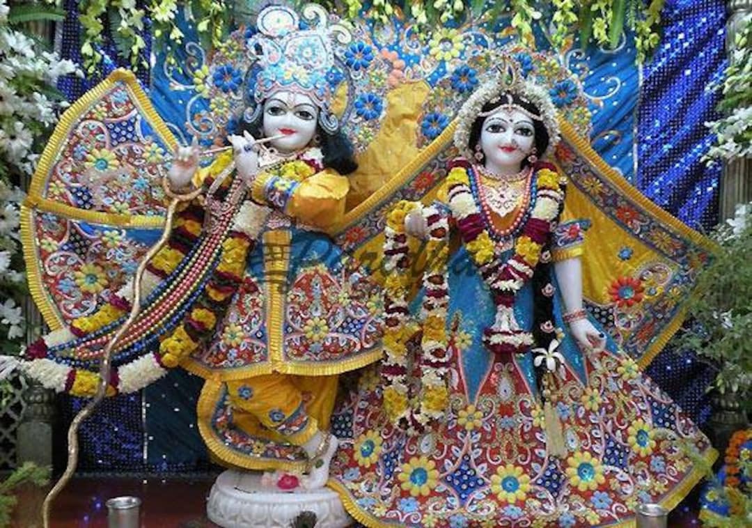 Buy Deities of Marble ISKCON Radha and Krishna Statue-marble Pair ...