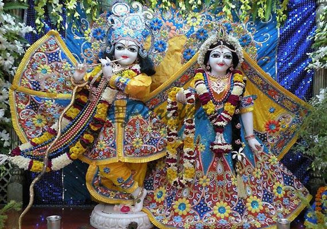 Buy Deities of Marble ISKCON Radha and Krishna Statue-marble Pair ...