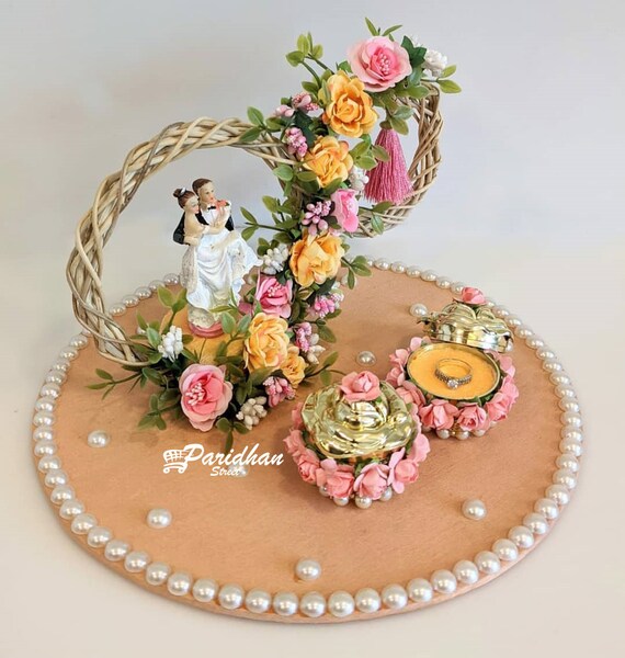 engagement tray decoration with flowers