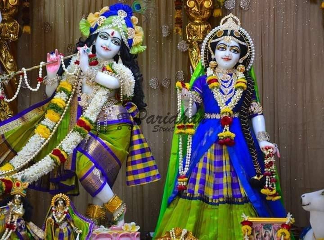 Radha and Krishna Statue Makrana White Marble ISKCON - Etsy Sweden