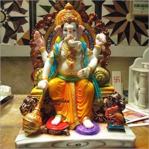 Marble Ganesh Statue for Home Mandir/temple/office-ganesh