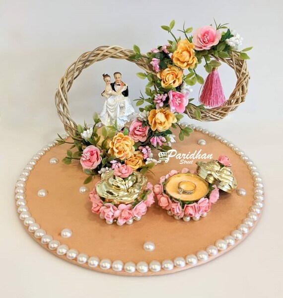 engagement tray decoration with flowers