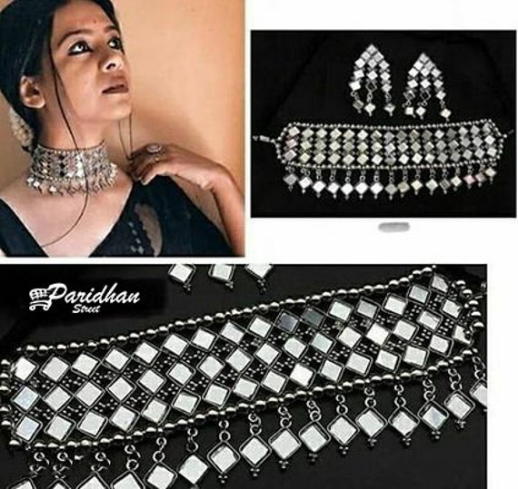 Oxidized Choker Set oxidized Jewellery Set german Silver Necklace