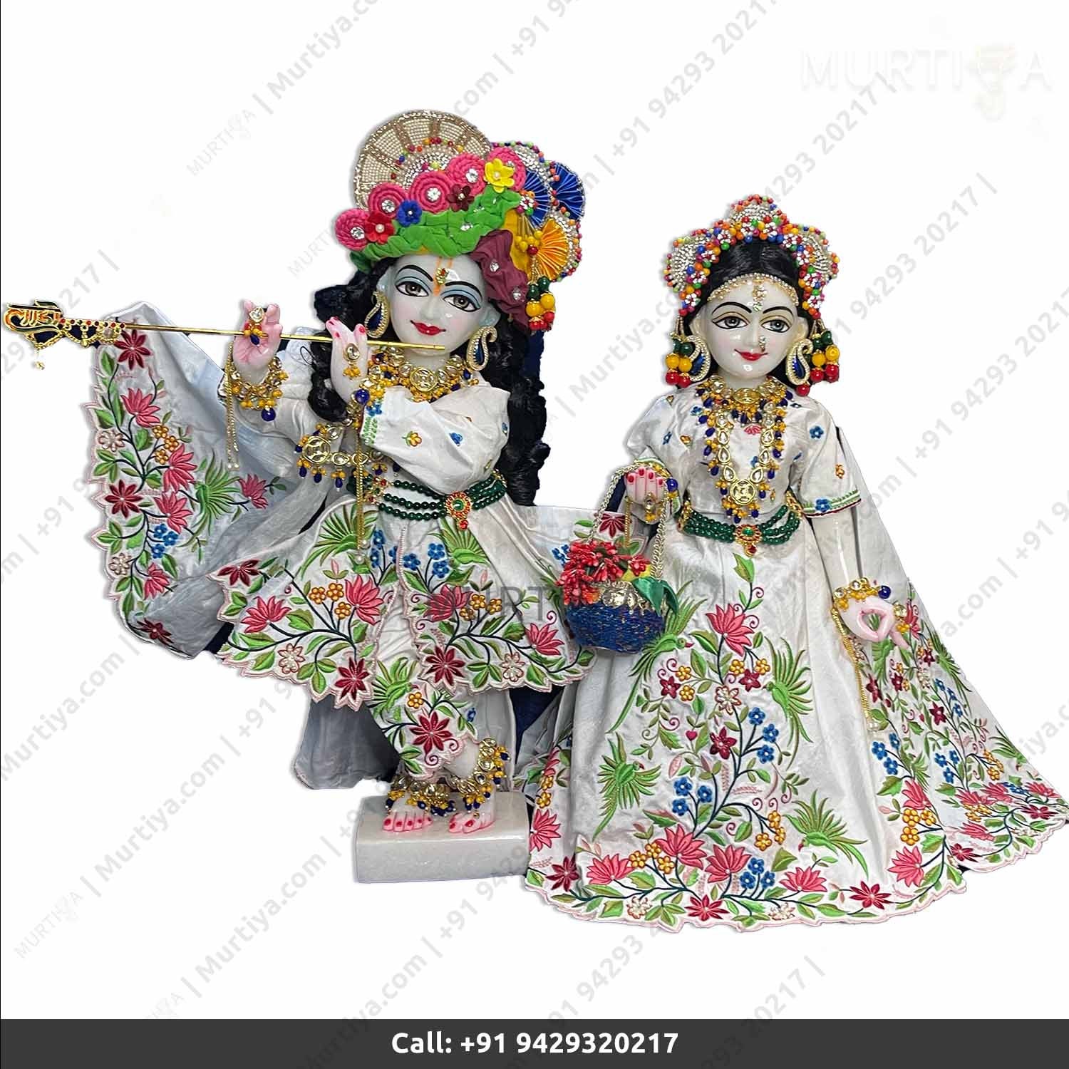 Radha krishna murti dress sales