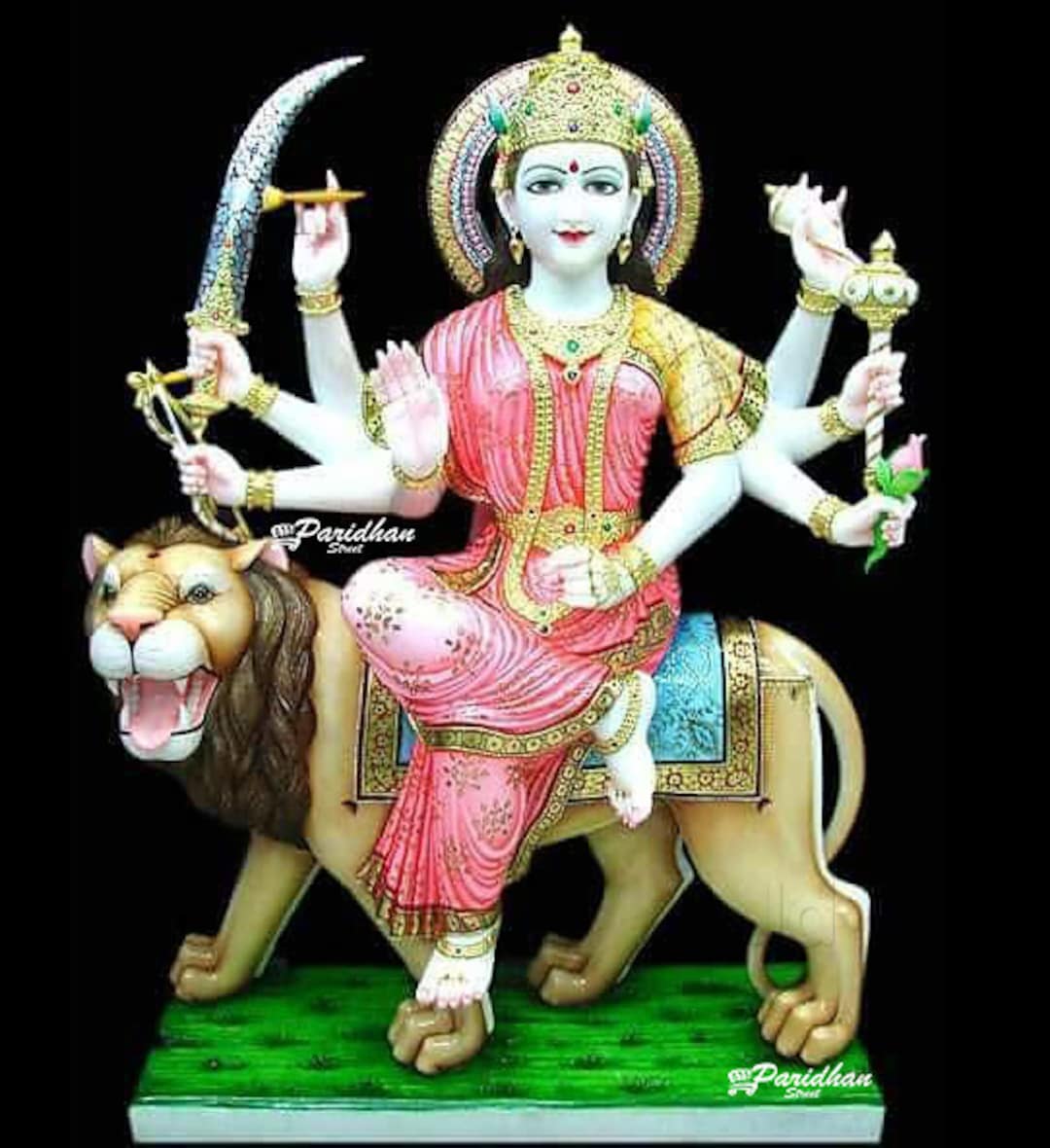 Buy Mahishasura Mardini-durga Ma Idol for Temple-white Painted ...