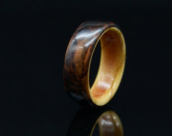 1 pièce Bois de PALISADRE et ABRICOT. Bagues pour hommes et femmes. bague pour mariage. Une bague très confortable à porter au quotidien.