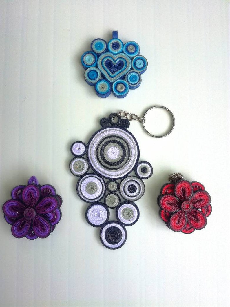 New Hand Made handicrafts Paper Quilling Key Chain key Tag Etsy