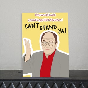 George Costanza Illustrierte Geburtstagskarte / Seinfeld / 90er TV / Sitcom / Comedy / Geburtstagskarte
