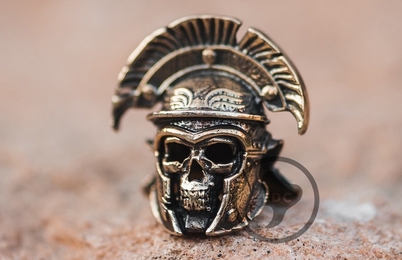 Centurion Helmet Brass EDC Bead for lanyard bead-knife accessory-EDC paracord-bracelet EDC Beads and Lanyard