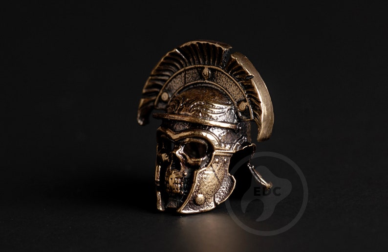 Centurion Helmet Brass EDC Bead for lanyard bead-knife accessory-EDC paracord-bracelet EDC Beads and Lanyard