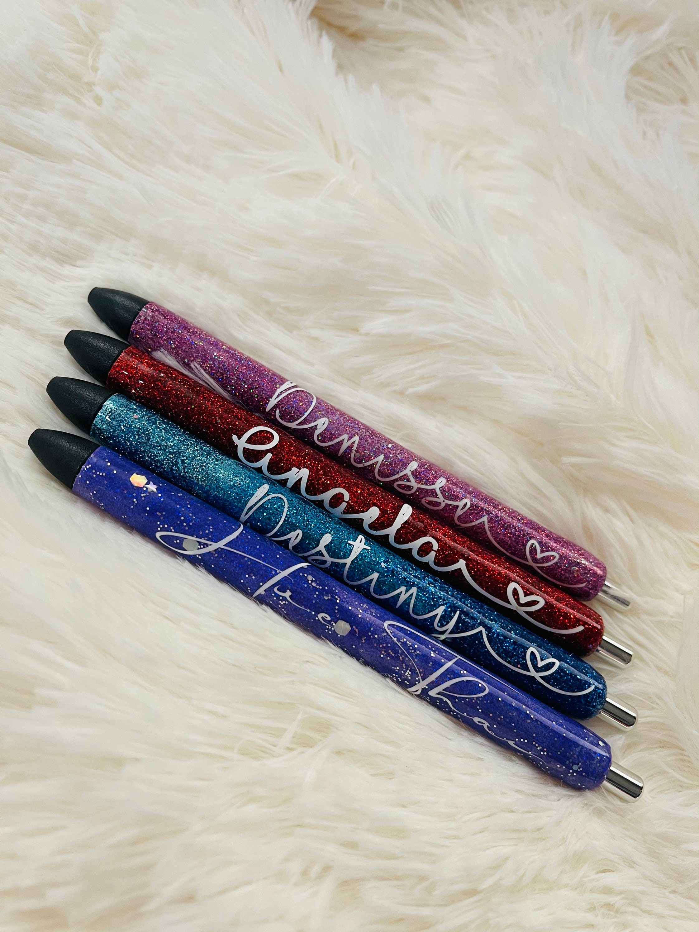 Glittery Epoxy Pen JoyInk Black Gel pen Refillable Pen Etsy