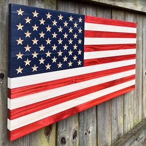 Xtra Large 46&quot;x24&quot;, Old Glory, Rustic American Wood Flag, Distressed Flag, Patriotic,American Flag, Flag for patio, Wedding Gift, Graduation