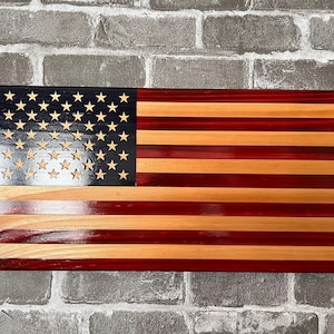 Small American Wooden Flag, Patriotic Home , wall art, Gift for Brother, Gift for Him, Personalized Gift for dad, wall decor, graduation