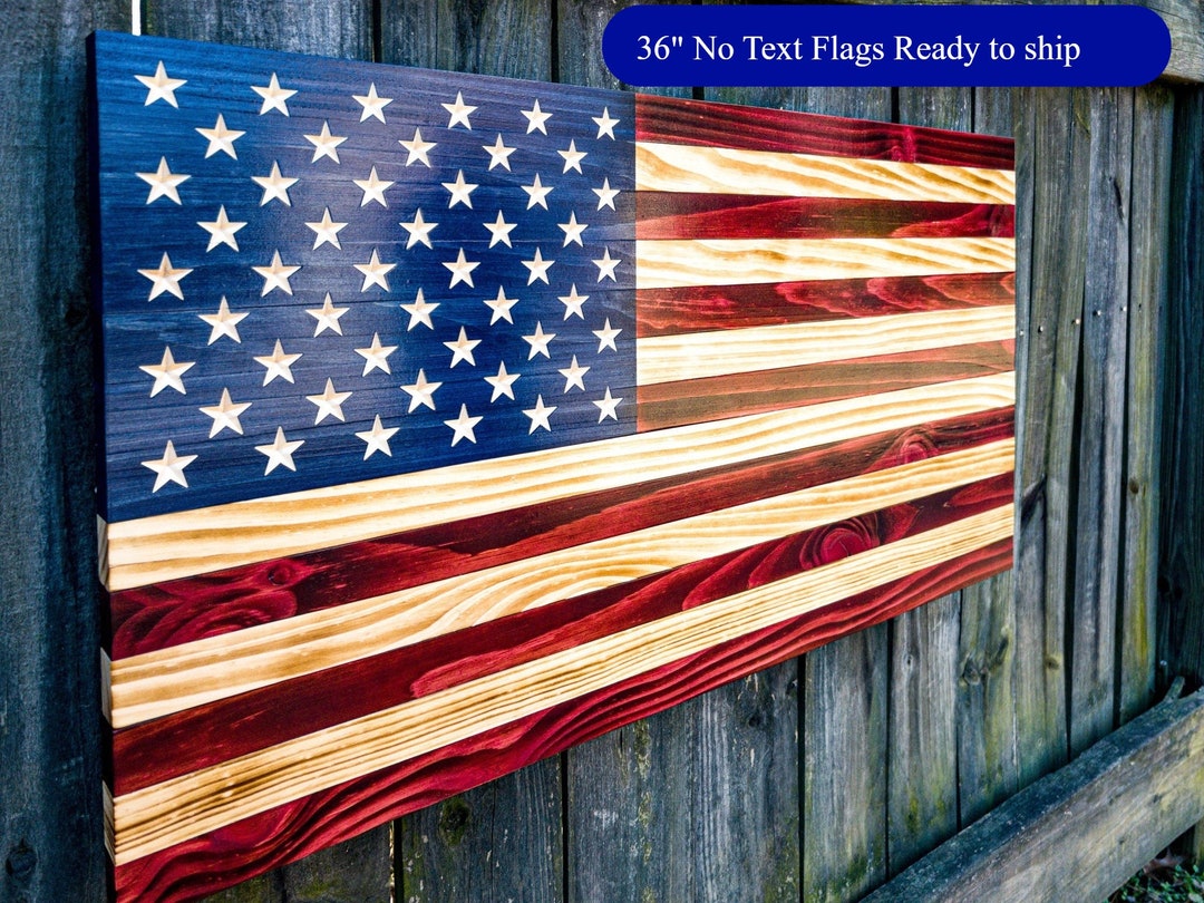 Rustic Flag (sizes 26x14 to 60x33), Customizable, Wooden Flag, Medium ...