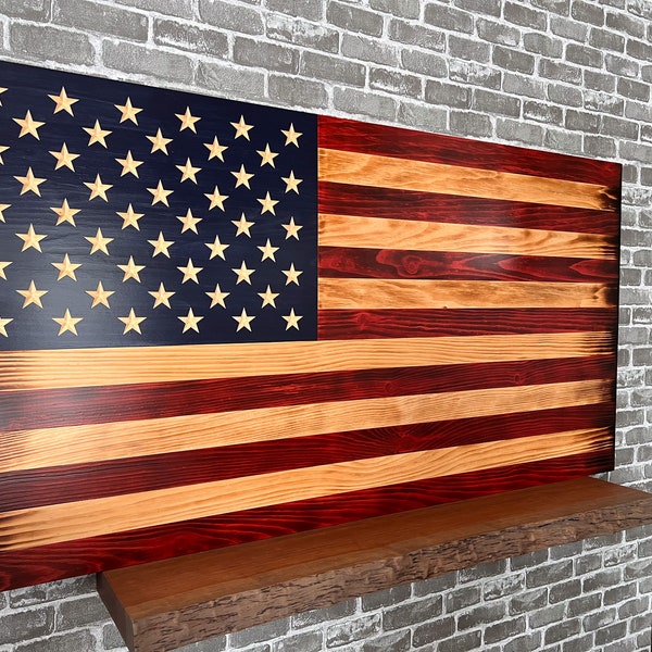 Wooden American Flag Wall Art Etsy