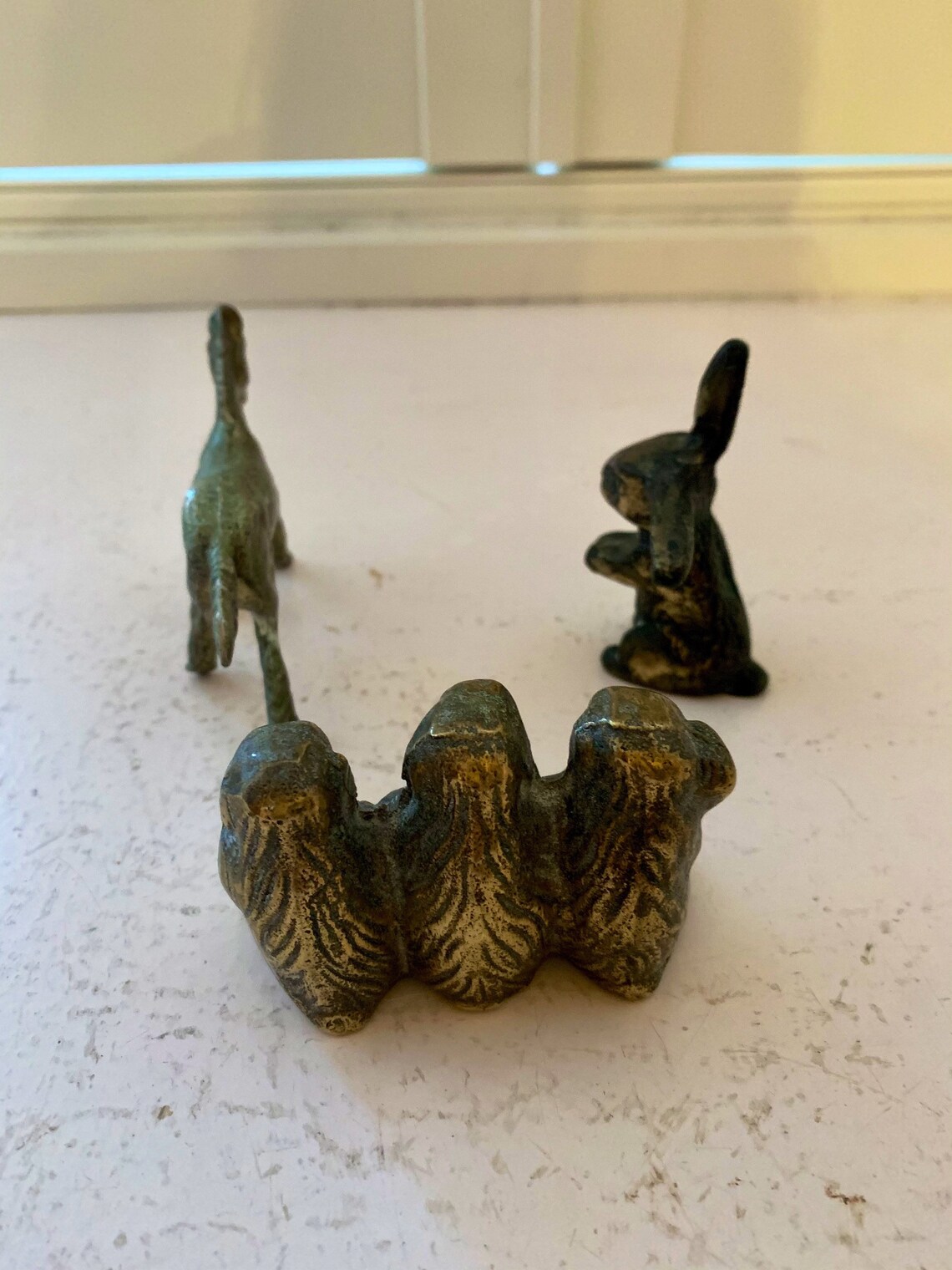 Vintage 3 Small Brass Animal Pieces Rabbit Horse & Three Etsy Canada