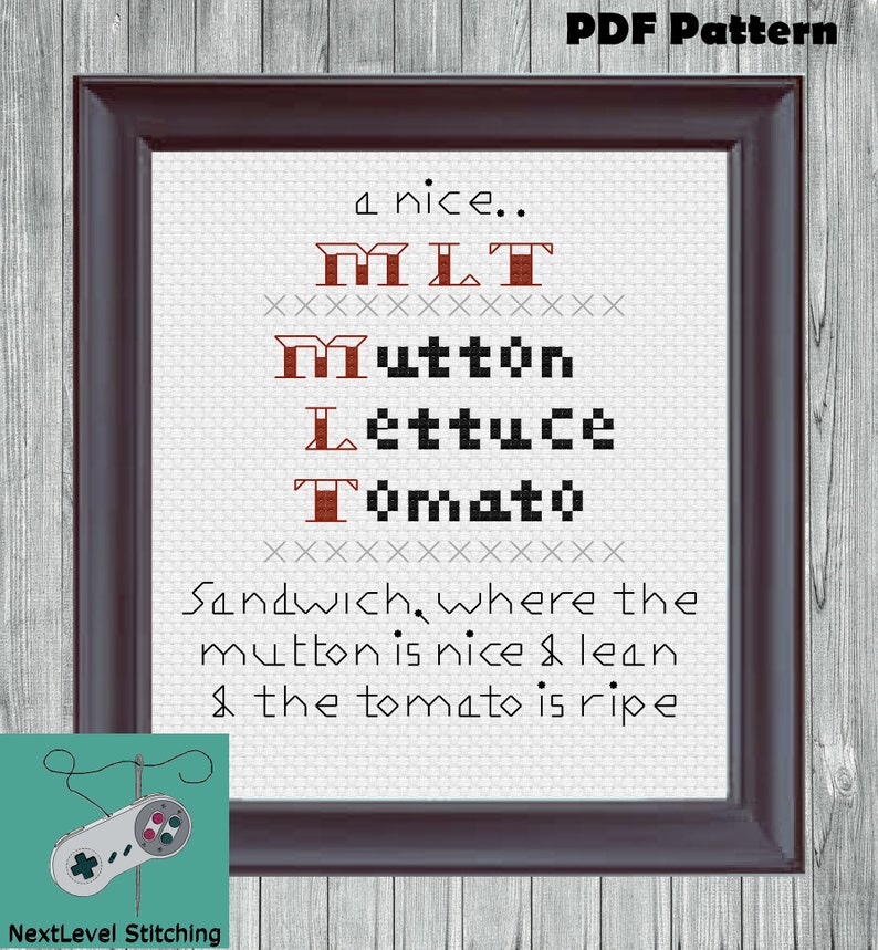 MLT Mutton Lettuce Tomato Pattern Etsy