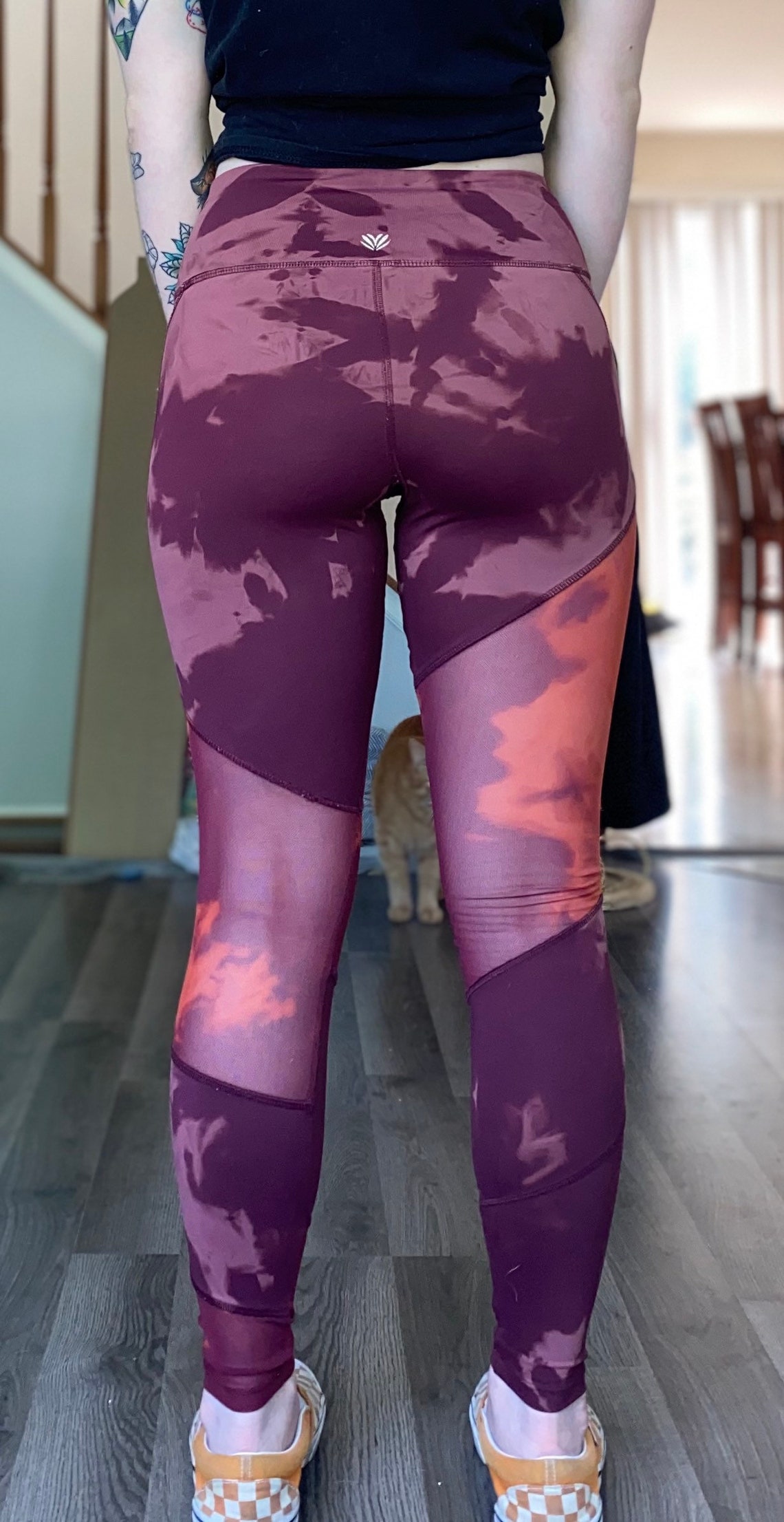 Handmade Bleach Dyed Forever 21 Leggings with mesh patches Etsy