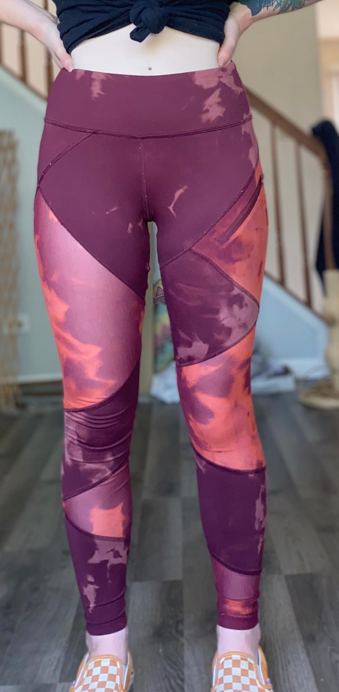 Handmade Bleach Dyed Forever 21 Leggings with mesh patches Etsy
