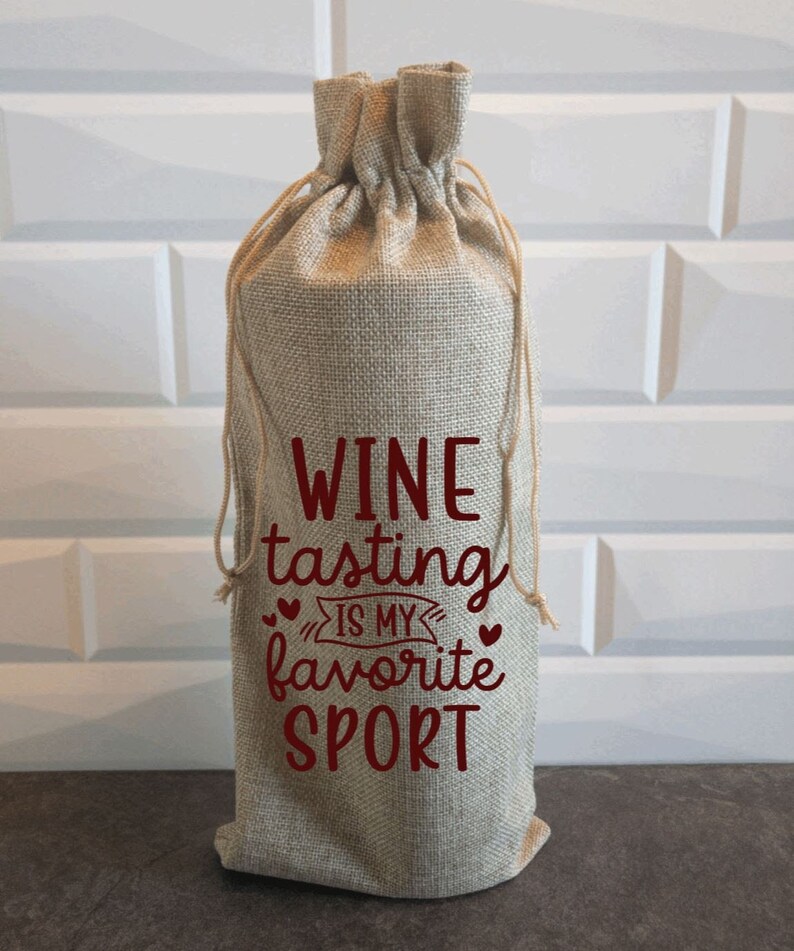 Wine Tasting Is My Favorite Sport Wine tote Easy Gift Gift Bag Reusable Mother/'s Day Father/'s Day