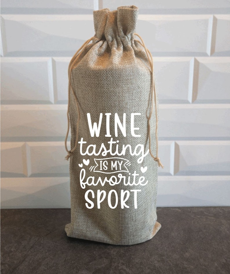 Wine Tasting Is My Favorite Sport Wine tote Easy Gift Gift Bag Reusable Mother/'s Day Father/'s Day
