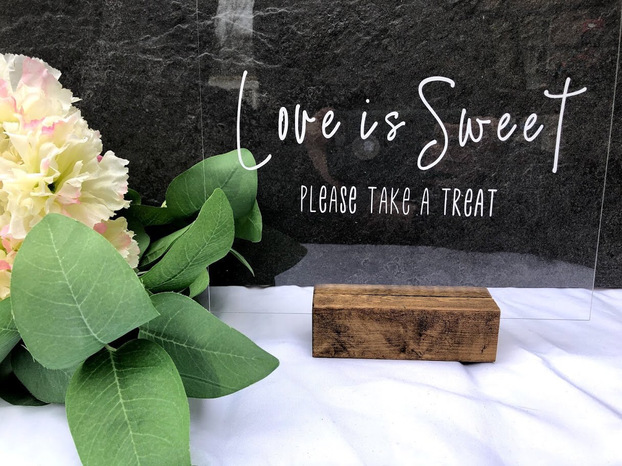 Wooden Display Stand / Acrylic Sign Holder Etsy Canada