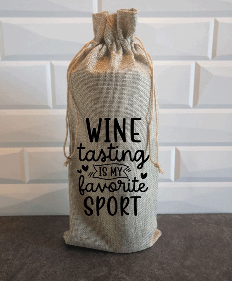 Wine Tasting Is My Favorite Sport Wine tote Easy Gift Gift Bag Reusable Mother/'s Day Father/'s Day