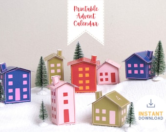 Advent Calendar Printable Christmas Countdown Calendar Christmas Village Advent Calendar Make Your Own Advent Calendar