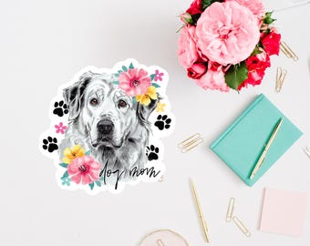 Labrador Retriever Mom Floral Sticker