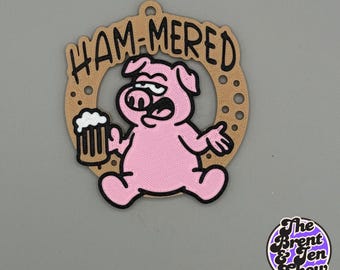 HAM-MERED Pig Ornament | Funny Drinking Christmas Decor | Party Animal Gift