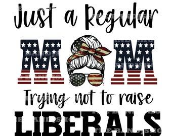 Just a Regular Mom Trying Not to Raise Liberals - 3 Digitale Grafiken PNG - JPG - SVG