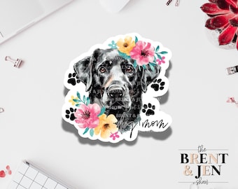 Labrador Retriever Mom Floral Sticker