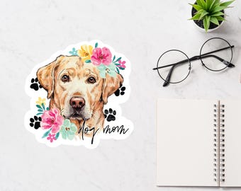 Labrador Retriever Mom Floral Sticker