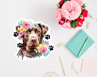 Labrador Retriever Mom Floral Sticker