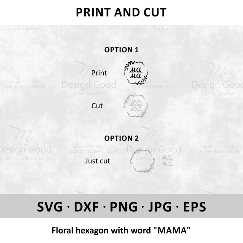 Download Art Collectibles Clip Art Silhouette Cricut Clipart Leaves Mom Laurel Frame Svg Cut File Mama Floral Hexagon Svg Shirt Diy Mothers Day Modern Mama Monogram Svg