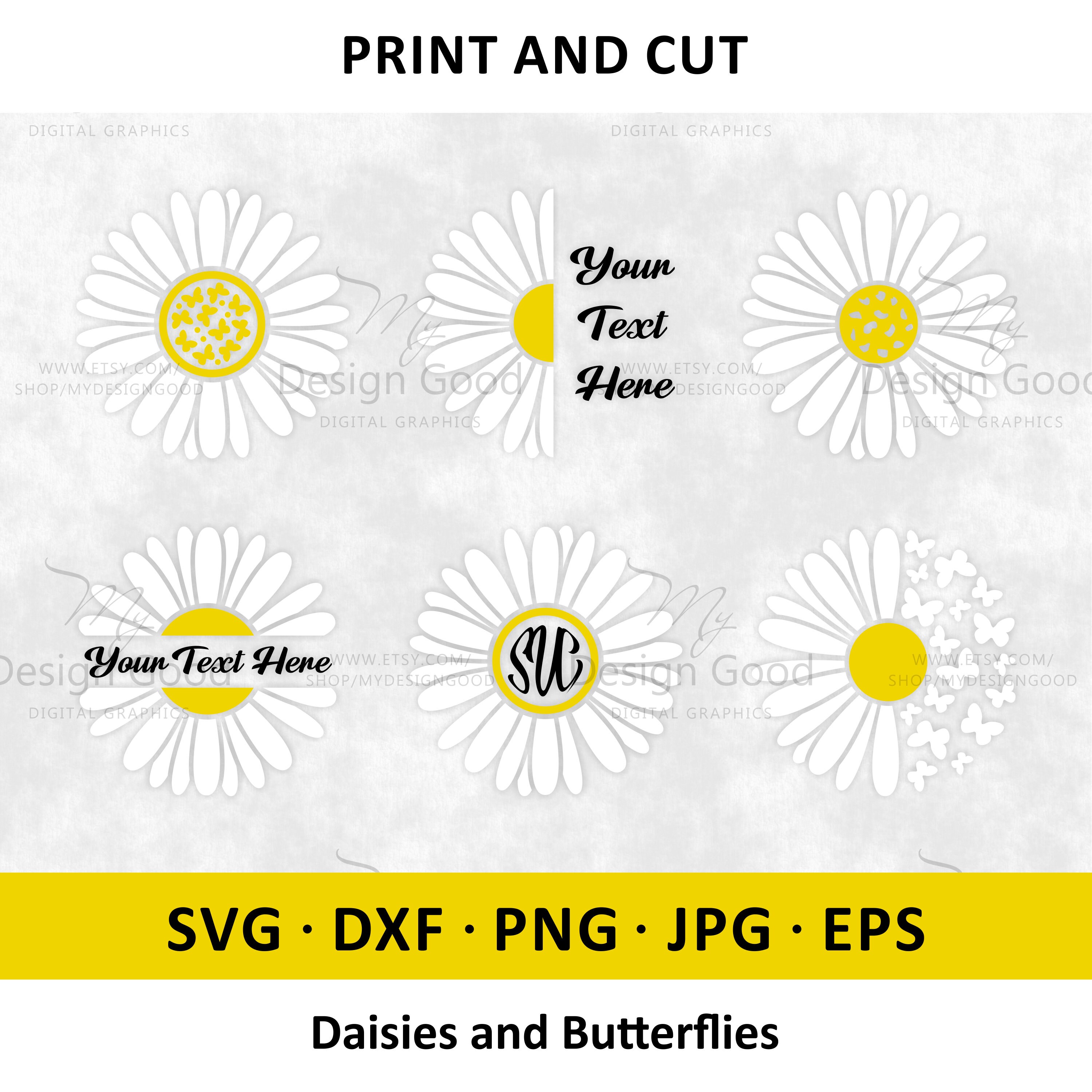 Daisy Monogram SVG, Daisy Bundle Cut File, Nice Flower Clipart Svg ...