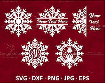 Snowflake Monogram SVG, Christmas Snowflake Snowman svg, png. Design Winter snow. Clipart Bundle DIY eps, dxf. Silhouette, Cut file, Cricut