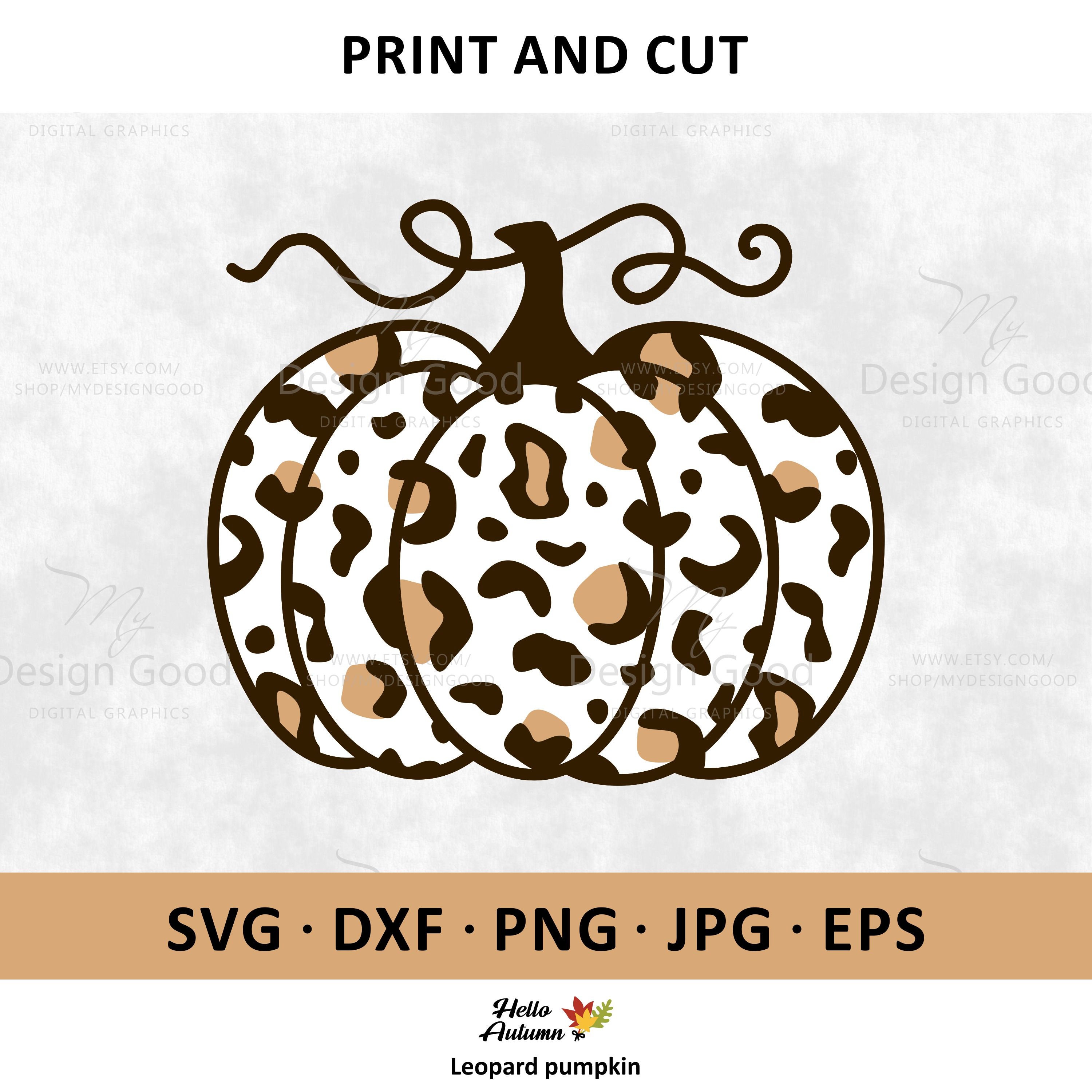 Three Leopard Pumpkin SVG Stacked Cheetah Pumpkin Clip Art Fall Design